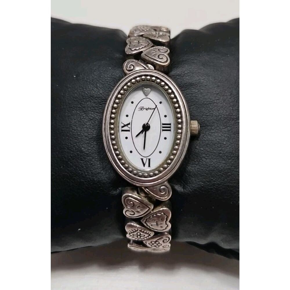 Brighton Valentine Hearts Band Silver Tone Womens Watch New Battery W134